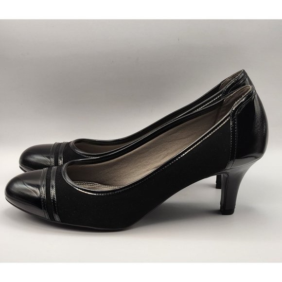 Life Stride Soft System Petunia Sz 11 Blk 3" Heels Patent Heels Toes Rim To Insi - Picture 1 of 9